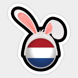 happy easter Netherlands bunny ears flag cute designs Sticker